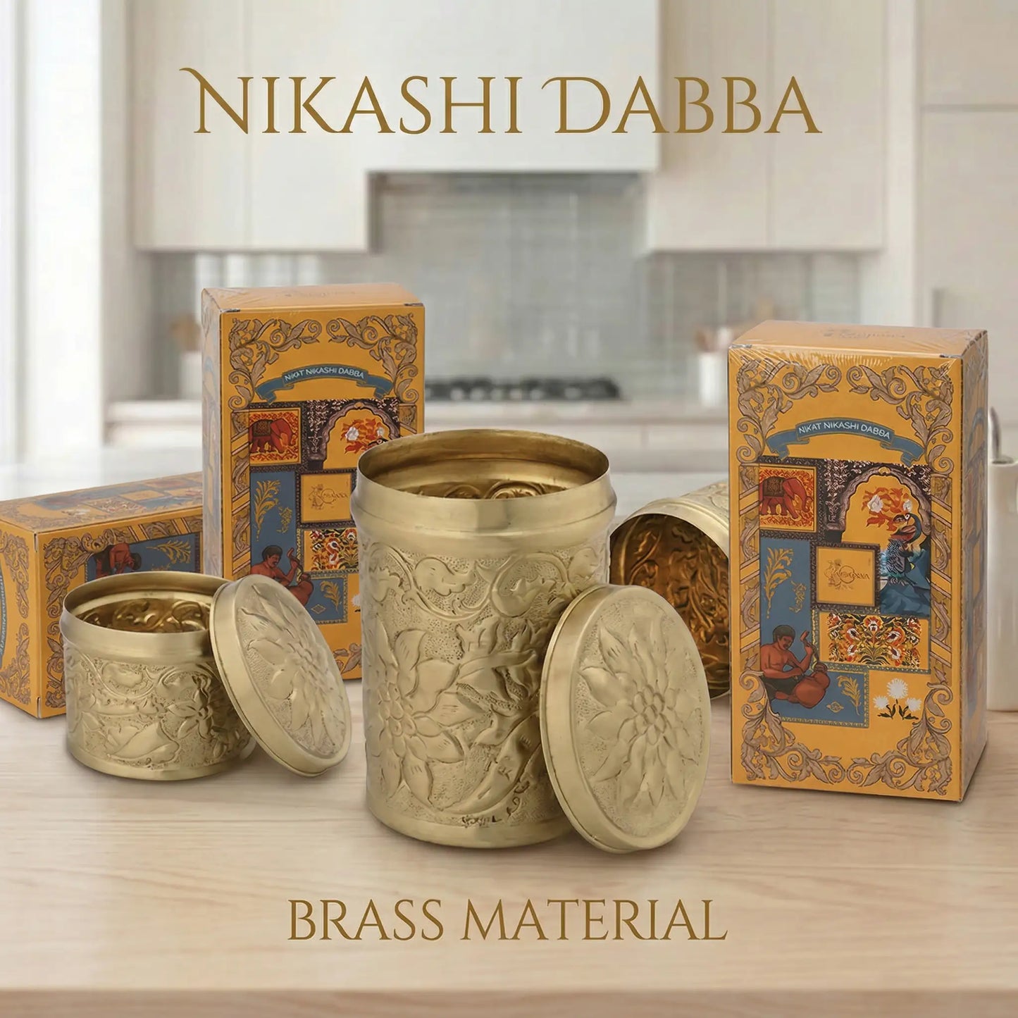 Nikashi Dabba Brass Storage Container | Premium Dry Fruit Box