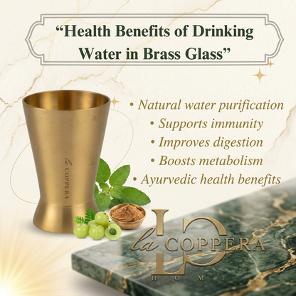 Brass Royal Glass Set of 2 | Premium Metal Drinking Glasses