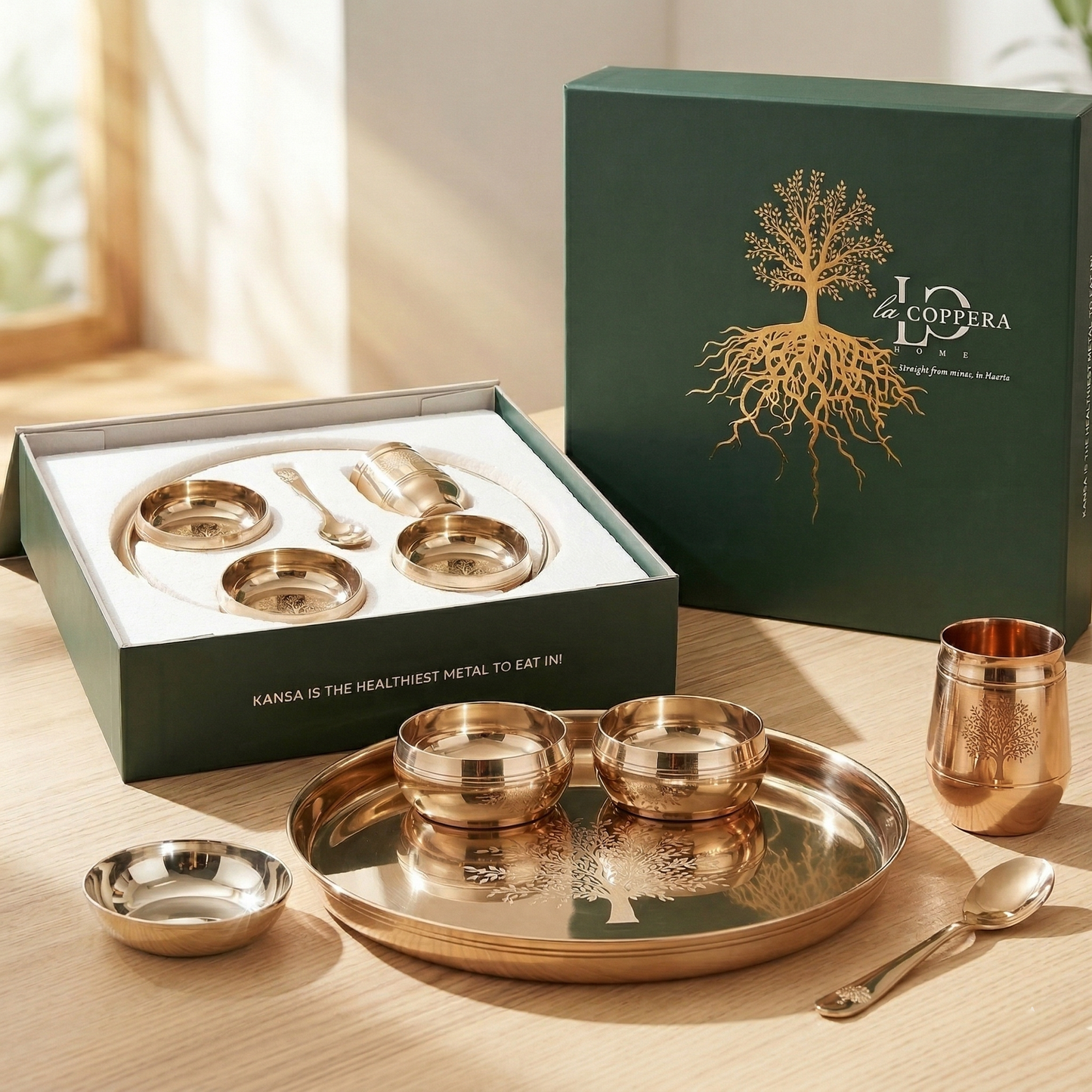 Bronze Thali Set (6 Pc) – Traditional Kansa Dinner Set