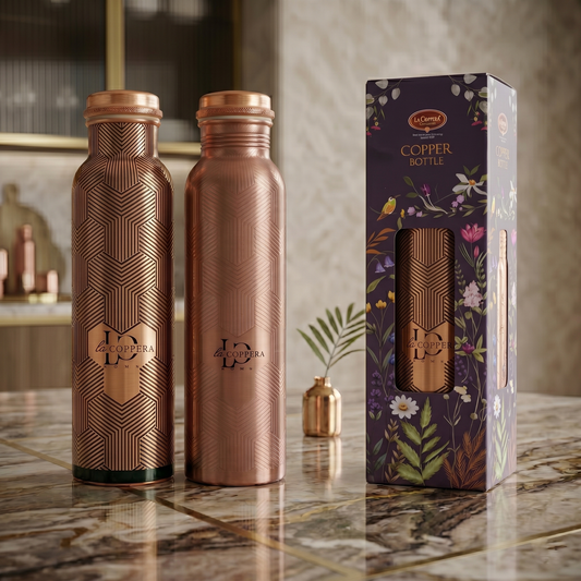 Copper Water Bottle 900ml | Mist UV Printed | Drinking Bottle for Health & Daily Use
