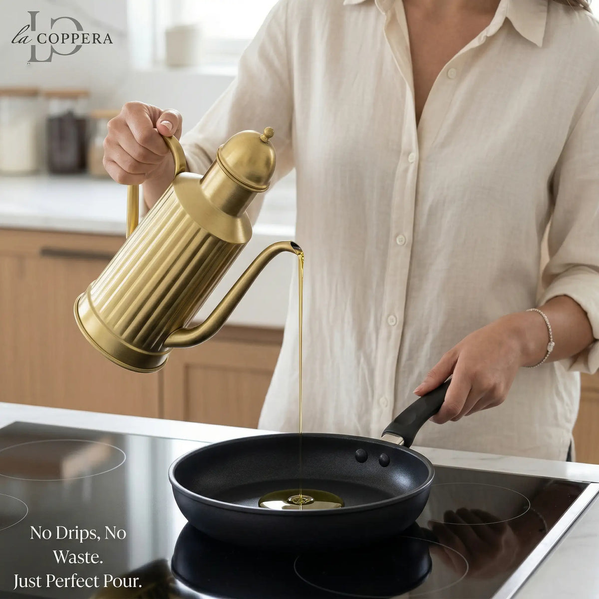 Olea Can – Premium Brass Oil Dispenser (700 ml)