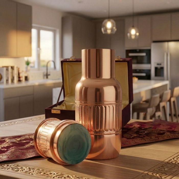Victoria Copper Water Carafe with Designer Lid
