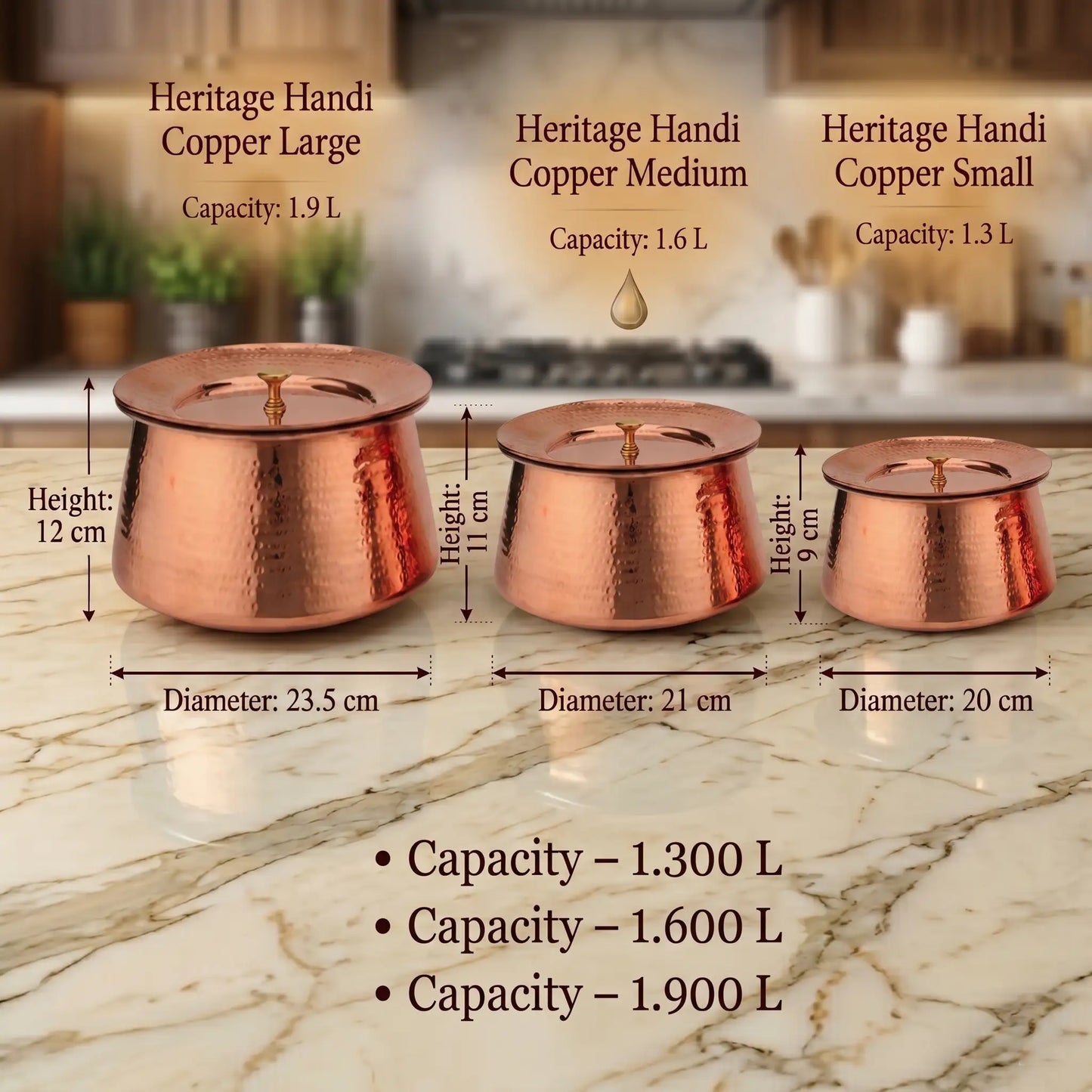 Heritage Copper Handi – Hand Hammered Cooking Pot