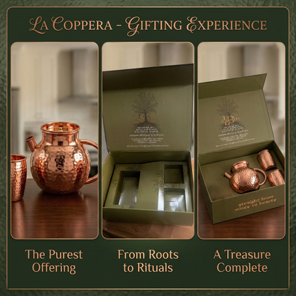 Marina Hammered Copper Jug & Glass Set