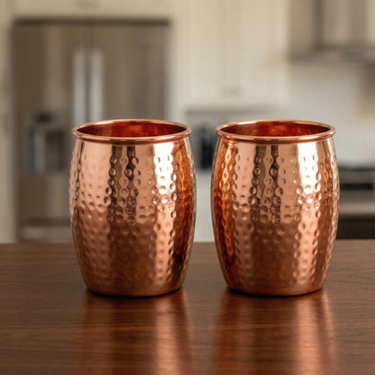 Marina Hammered Copper Jug & Glass Set