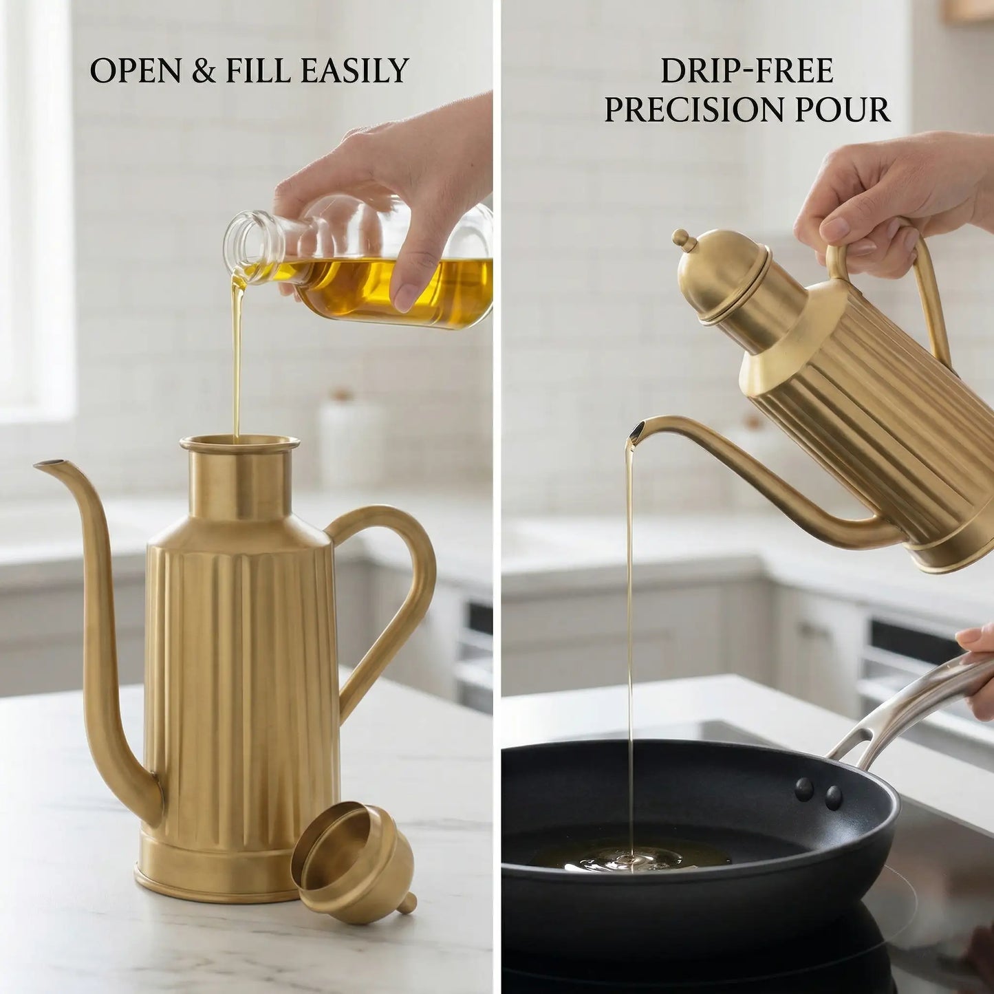 Olea Can – Premium Brass Oil Dispenser (700 ml)