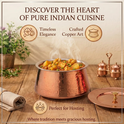 Heritage Copper Handi – Hand Hammered Cooking Pot