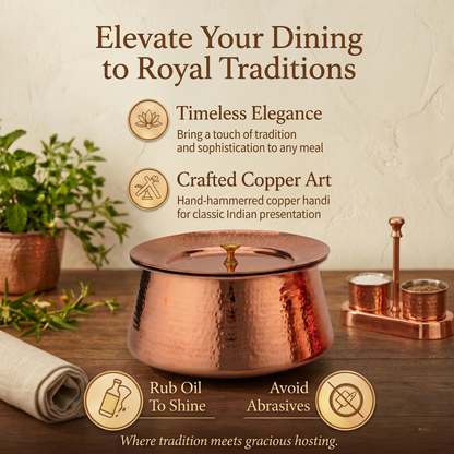 Heritage Copper Handi – Hand Hammered Cooking Pot