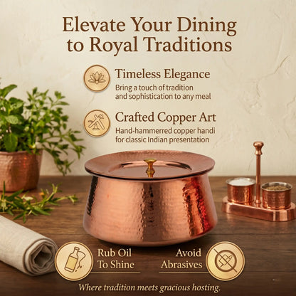 Heritage Copper Handi – Hand Hammered Cooking Pot