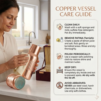 Victoria Copper Water Carafe with Designer Lid