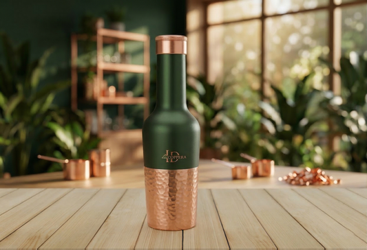 Madira Bottle Green – Pure Copper Water Bottle | Matte Green Designer Bottle