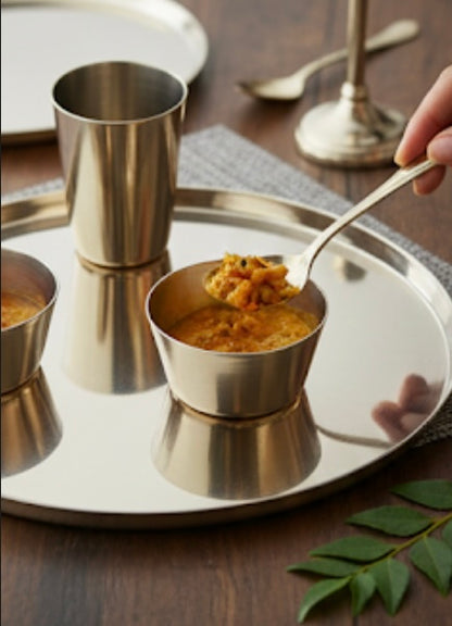 Kansa Thali Set (Set of 6) | Bronze Dinnerware Dining Set
