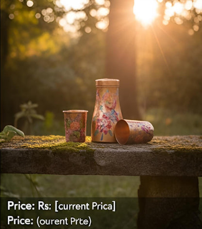 Jungle Whispers Copper Bedside Carafe Set with Glass