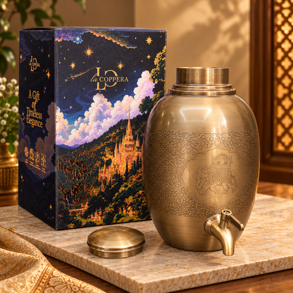 Pure Copper Water Dispenser with Brass Finish & Tap – La Coppera