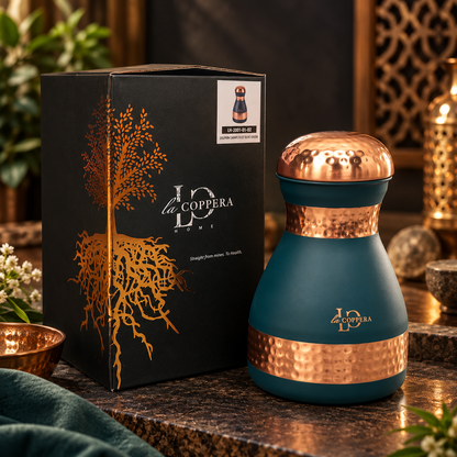 Dolphin Carafe Dust Olive Green Pure Copper | LA COPPERA