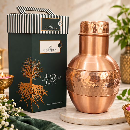 Monarch Rose Gold Velvet Finish Copper Carafe – Premium Gift Box | LA COPPERA