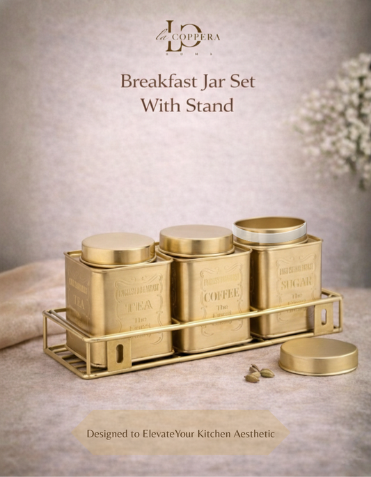 Breakfast Jar Set With Stand (Set of 3)