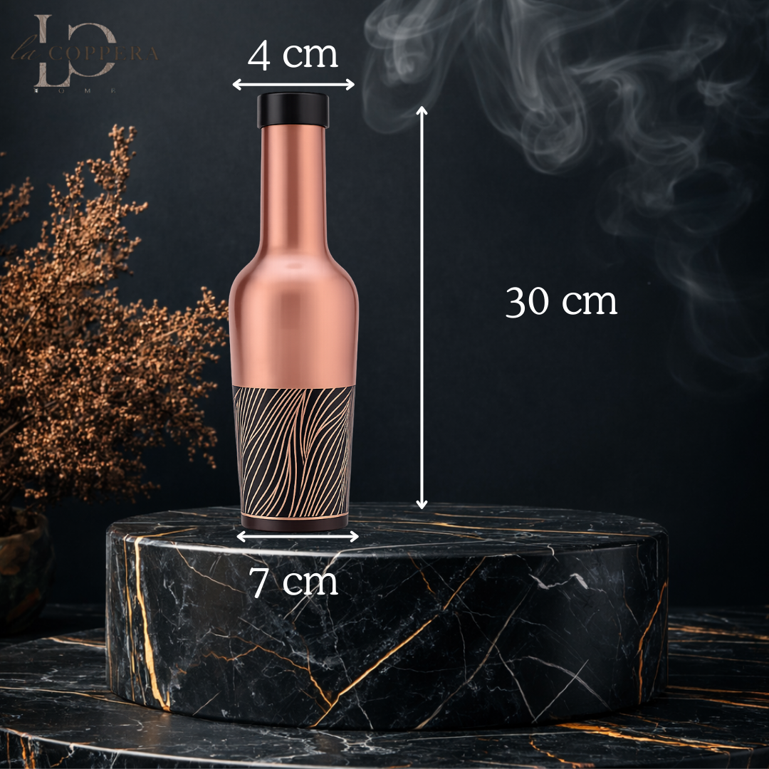 Traditional Indian copper water storage bottle