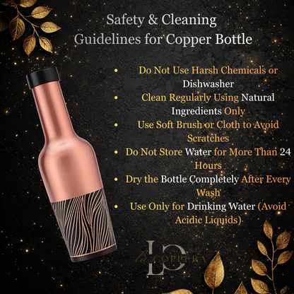 Leak-proof pure copper bottle for home and office
