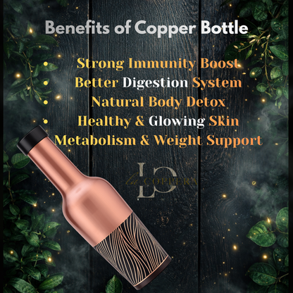 Madira Wave Pure Copper Water Bottle 1 Litre