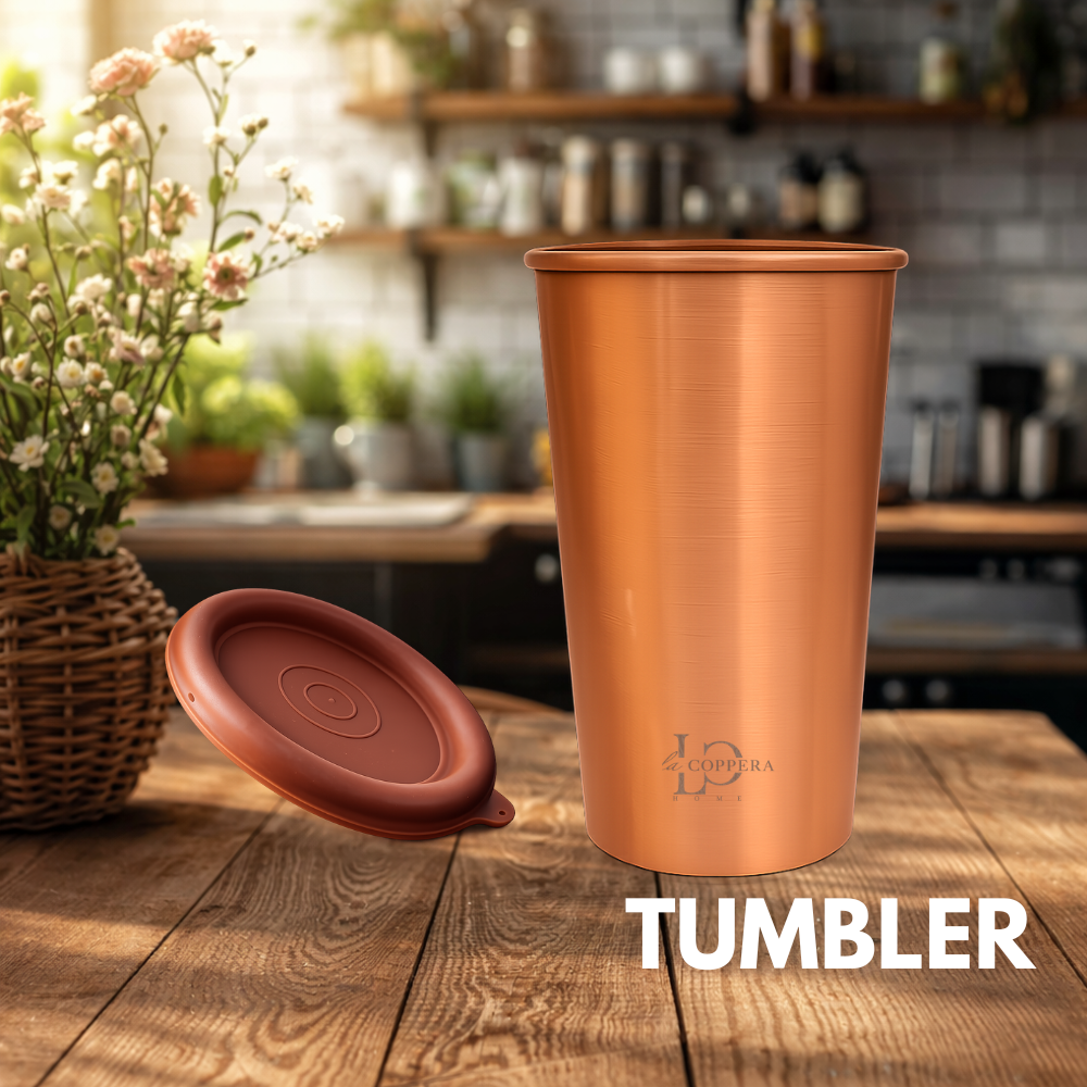 Handcrafted 99 percent copper tumbler for home and office use