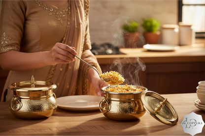 Steel Inner Brass Mughlai Handi Interior