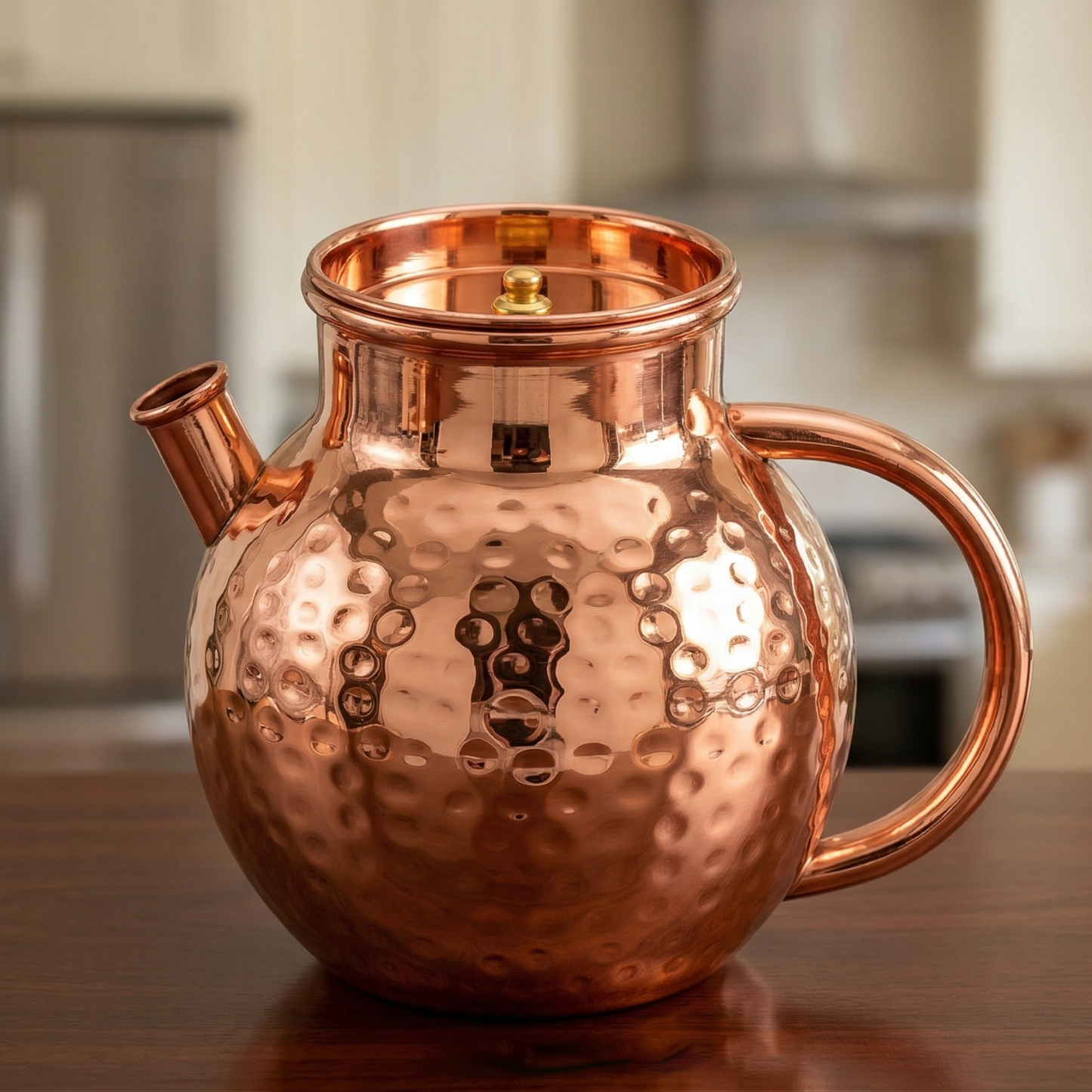 Marina Hammered Copper Jug & Glass Set