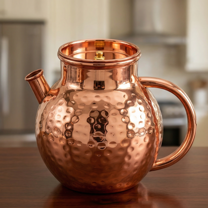 Marina Hammered Copper Jug & Glass Set