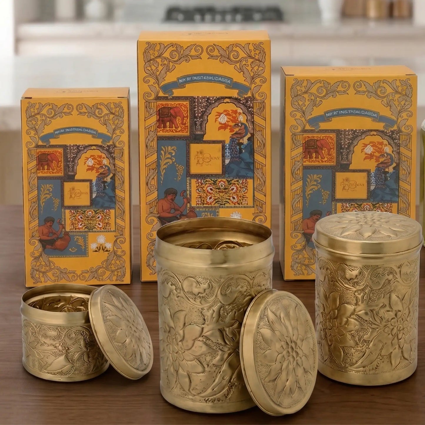 Nikashi Dabba Brass Storage Container | Premium Dry Fruit Box