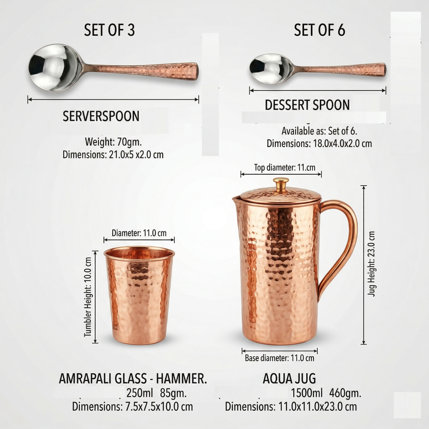 Royal Dinner Set 41 Piece | Copper Stainless Steel Thali Set | La Coppera