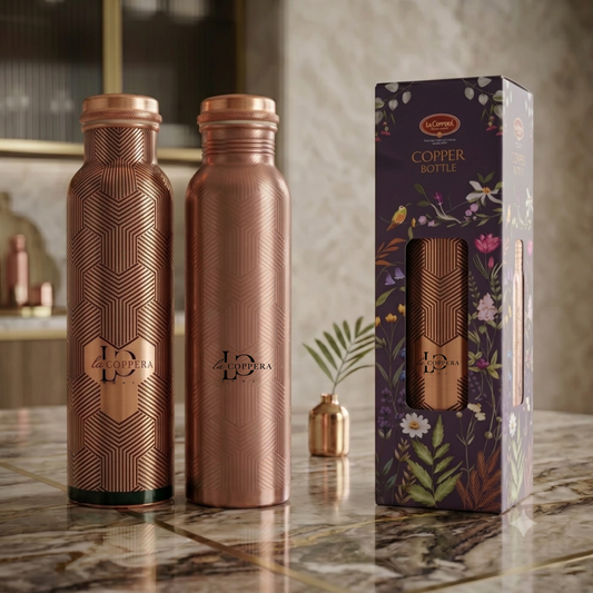 Copper Water Bottle 900ml | Mist UV Printed | Drinking Bottle for Health & Daily Use