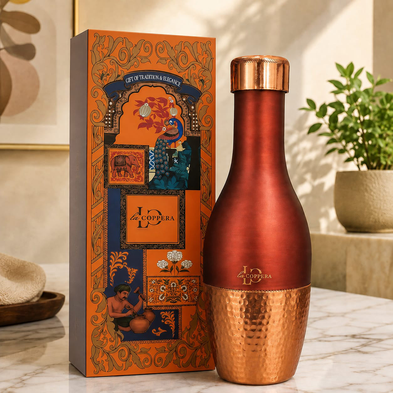 PLUM COCO Bottle Copper Water Bottle – 1000 ml | La COPPERA