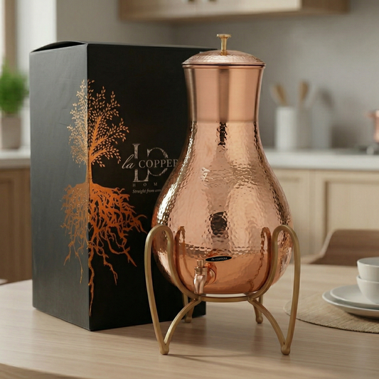 Sanjeevani Copper Matka 5L with Tap & Stand