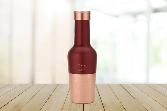 Madira Coco pure copper water bottle dual tone matte cocoa finish