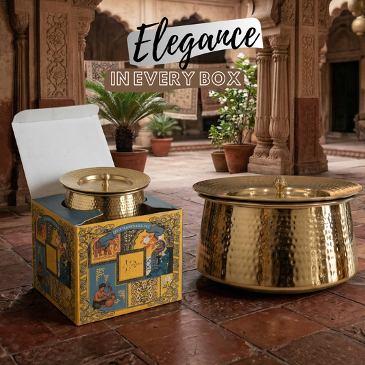 Heritage Brass Handi – Hand Hammered Cooking Pot